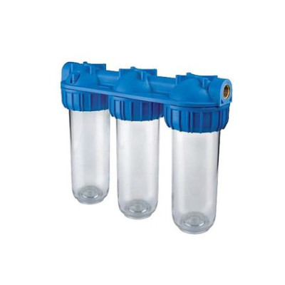 Porte filtres transparent triplex 10″