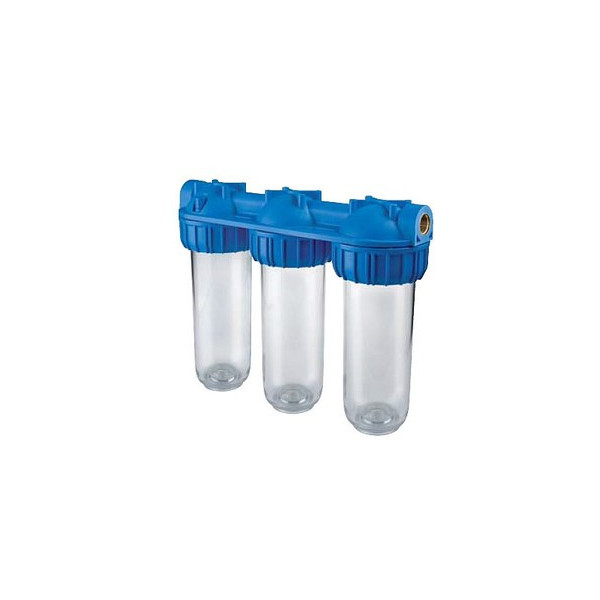Porte filtres transparent triplex 10″