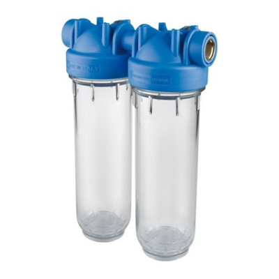 Porte filtres transparent duplex 10″