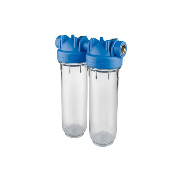 Porte filtres transparent duplex 10″